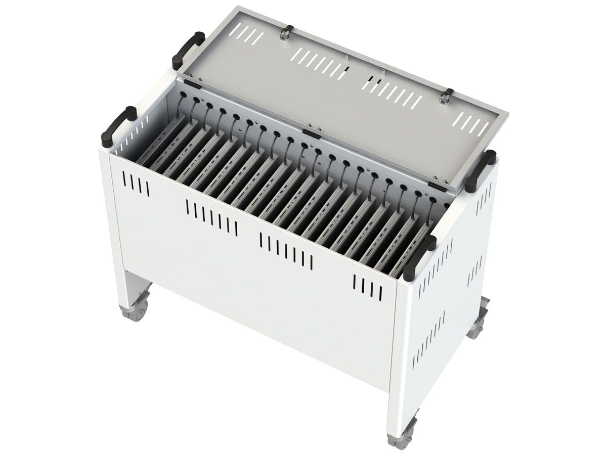 Lapbank TL 20 Laptop Charging Trolley 5 loxit 6740 lapbank tl laptop charging trolley for 20 laptops plugged