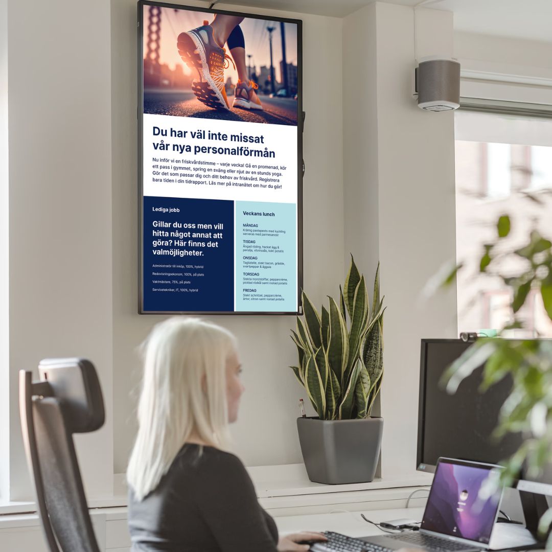 Wellbeing digital signage board