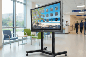 TouchTable in Medical Setting Background.
