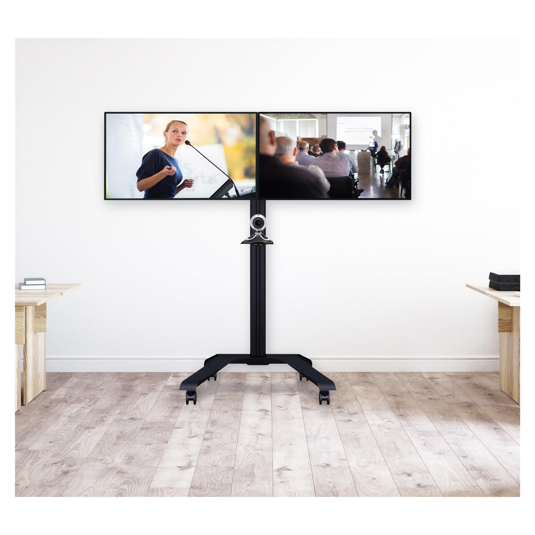 B-Tech BT8514 Universal Twin Screen VC Trolley (39"– 46") 8 B-Tech Bolt Down Digital Signage Mount with Screen Enclosure (43"-50")